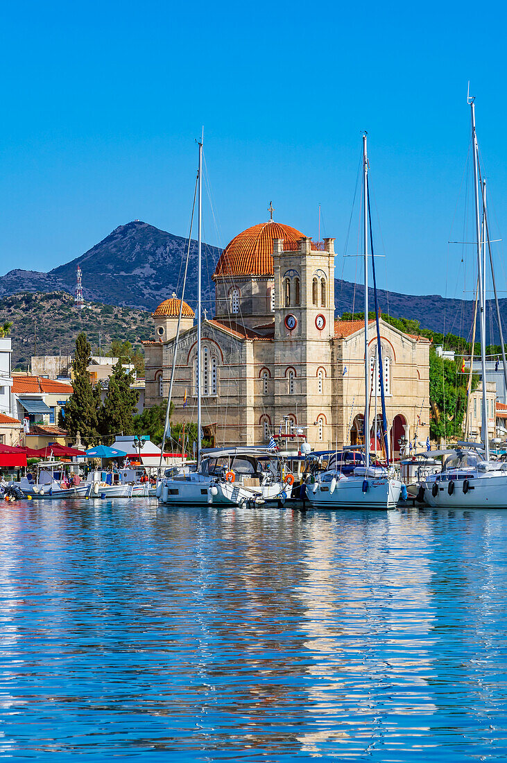 Kirche Ekklisia Isodia Theotokou am Hafen, Hauptstadt Ägina, Insel Ägina, südwestlich von Athen, Saronischer Golf, Westliche Ägäis, Griechenland