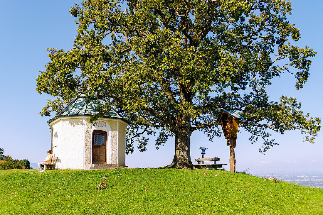  Viewpoint Kapelle Obereck on Törwang am Samerberg in Chiemgau in Upper Bavaria in Germany 