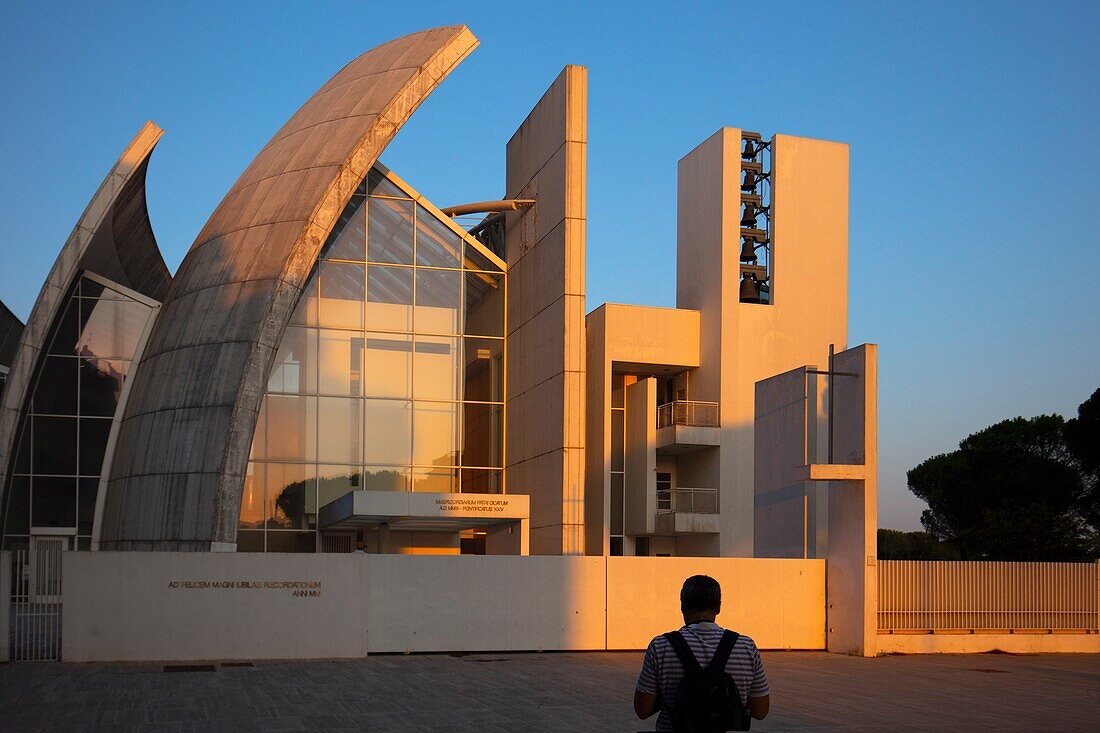 Dio Padre Miseracordioso church (also called Tor Tre Teste Church). Architecture by Richard Meier, Roma, Lazio, Italy