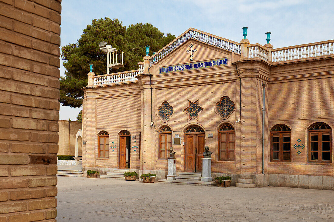 Exterior view of library building at the 17th century Holy Savior Cathedral (Vank Cathedral) in the New Julfa, Armenian quarter of Isfahan, Iran.