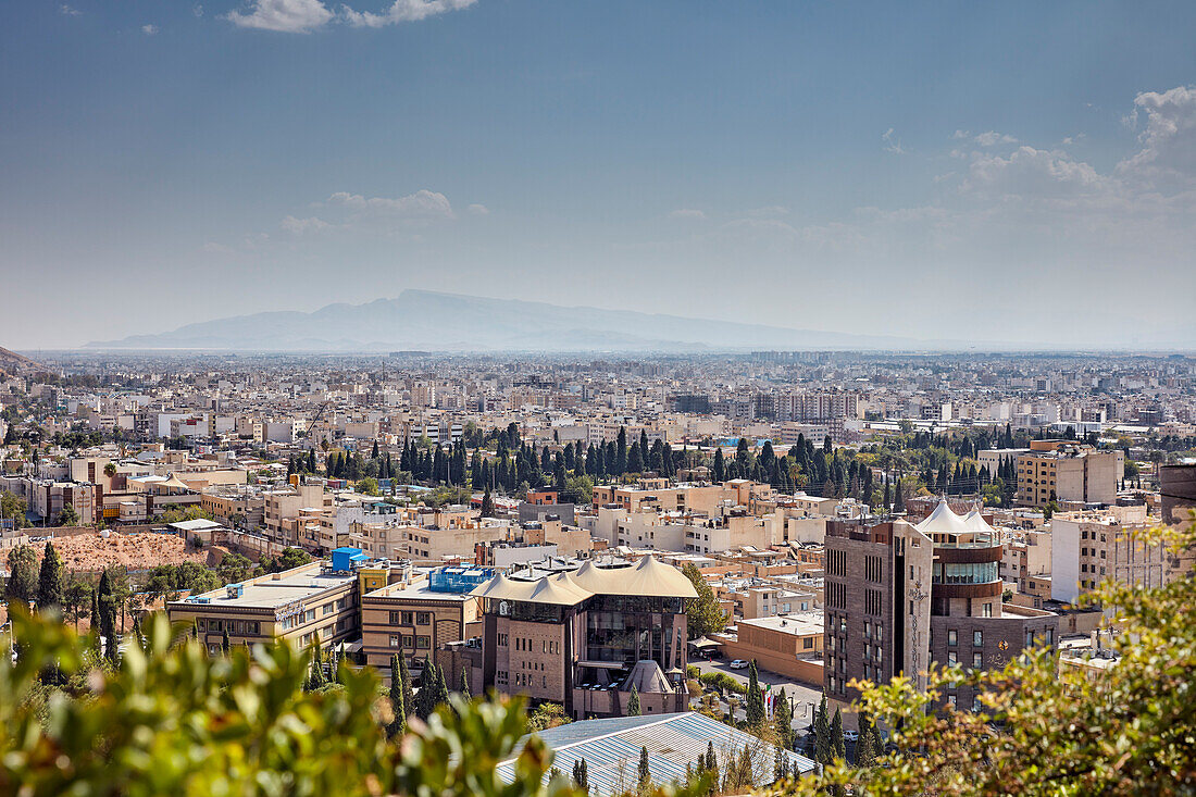 Aerial view of Shiraz city in the Fars Province of Iran.