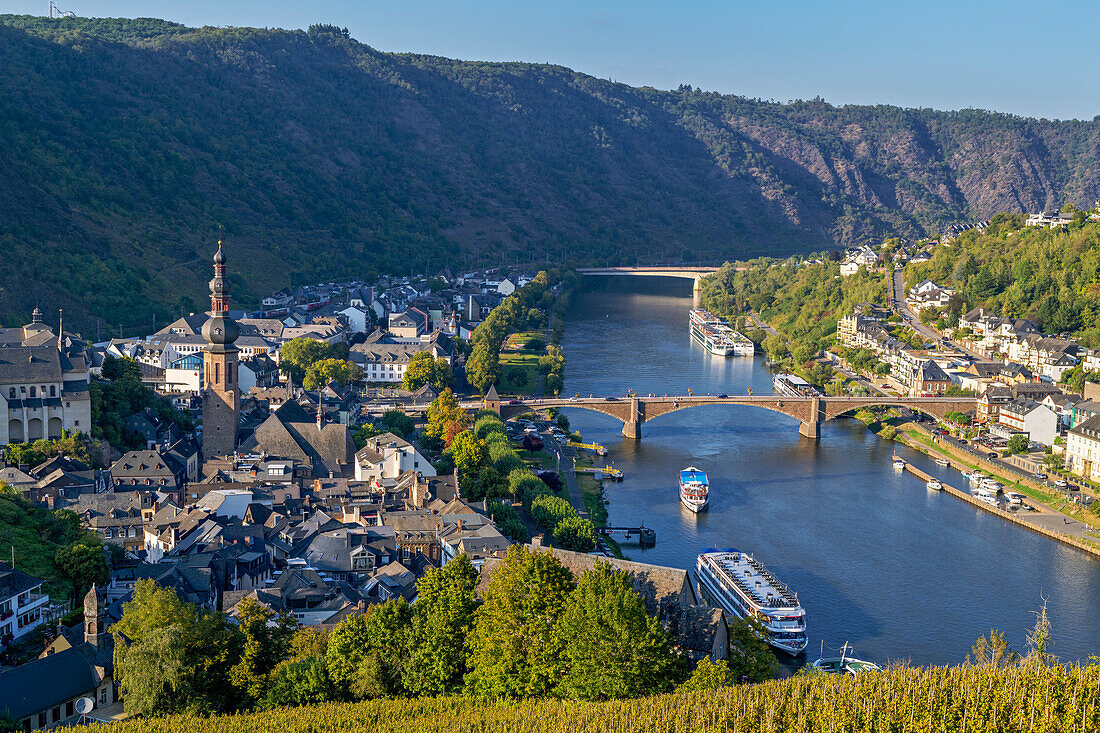  View from the Reichsburg to Cochem on the Moselle, Rhineland-Palatinate, Germany 