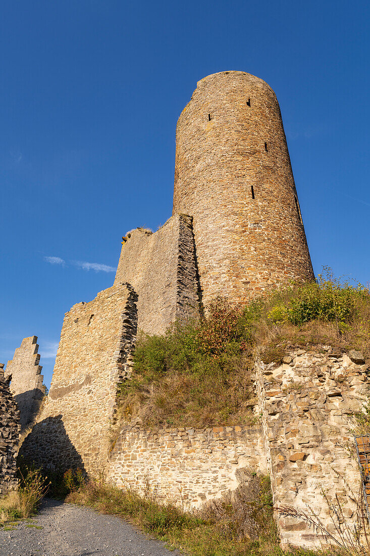  On the Löwenburg in Monreal, Mayen-Koblenz district, Rhineland-Palatinate, Germany 