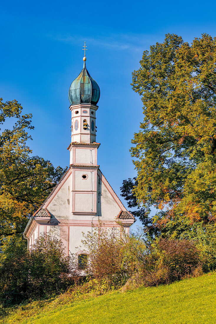  St. Georg in the Murnauer Moos in October, Murnau, Bavaria, Germany 