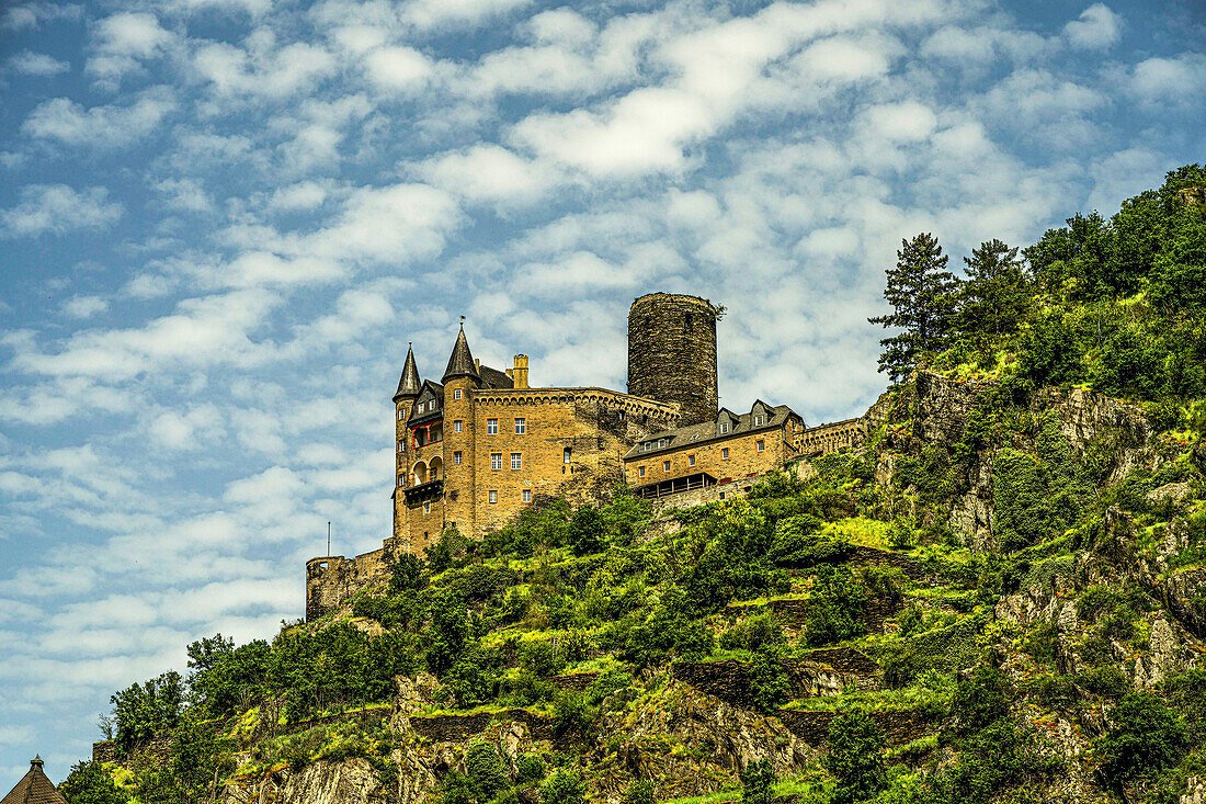 Burg Katz in St. Goarshausen, Oberes Mittelrheintal, Rheinland-Pfalz, Deutschland