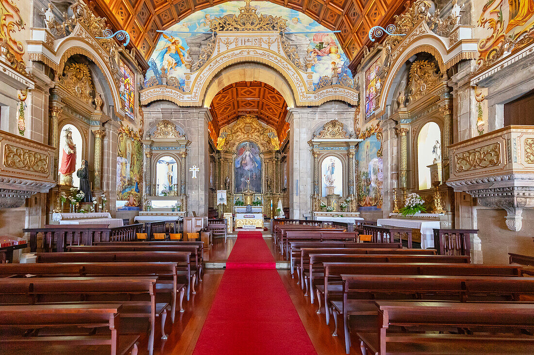 Matriz de Santa Maria de Válega church interior, Ovar, Aveiro, Portugal