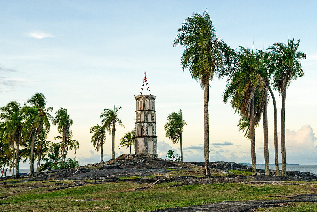 Dreyfus Tower, remains of the penal colony, Pointe des Roches (Rock Headland), Kourou,French Guiana,overseas department and region of France,Atlantic coast of South America