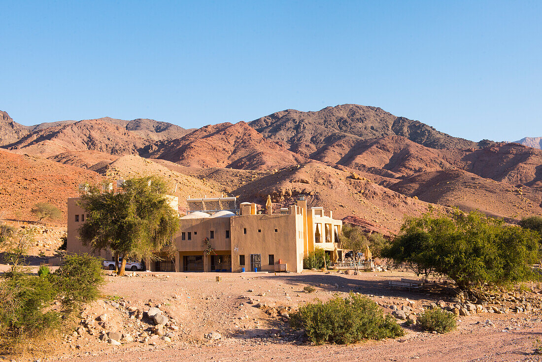 Feynan Ecolodge located on the Wadi Feyman banks, Dana Biosphere Reserve, Jordan, Near East, Southern Levant, West Asia