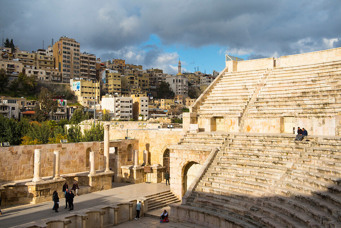  Römisches Theater von Amman, Jordanien, Naher Osten, südliche Levante, Westasien 