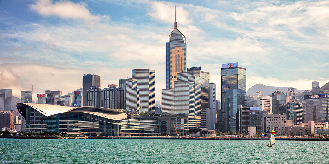 Blick auf die Skyline von Hongkong. Hongkong, China.