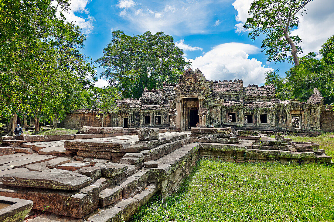 Ruins of ancient Preah Khan temple in the Angkor Archaeological Park, Siem Reap Province, Cambodia.