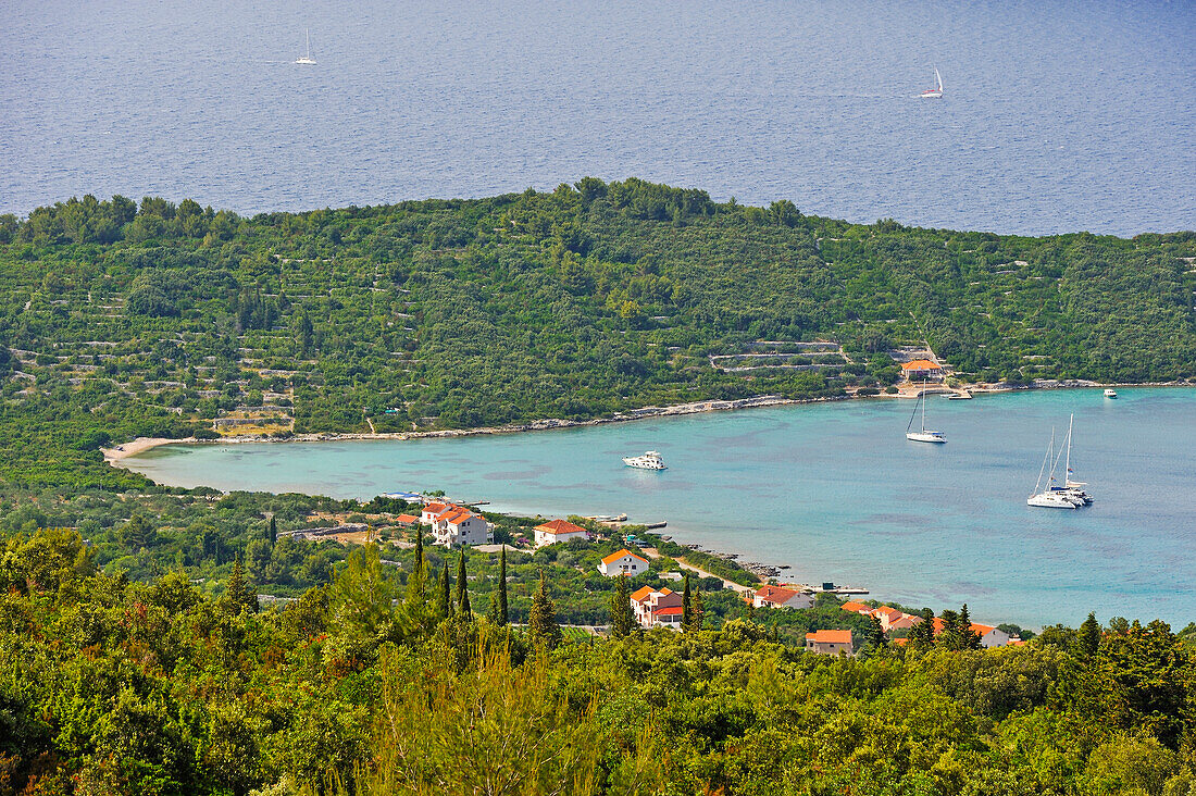 bay of Kneze (Kneza) on the north coast of Korcula island, Croatia, Southeast Europe