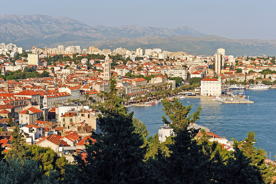 Blick vom Aussichtspunkt Marjane Hügel auf die Stadt, Split, Dalmatien, Kroatien, Südosteuropa