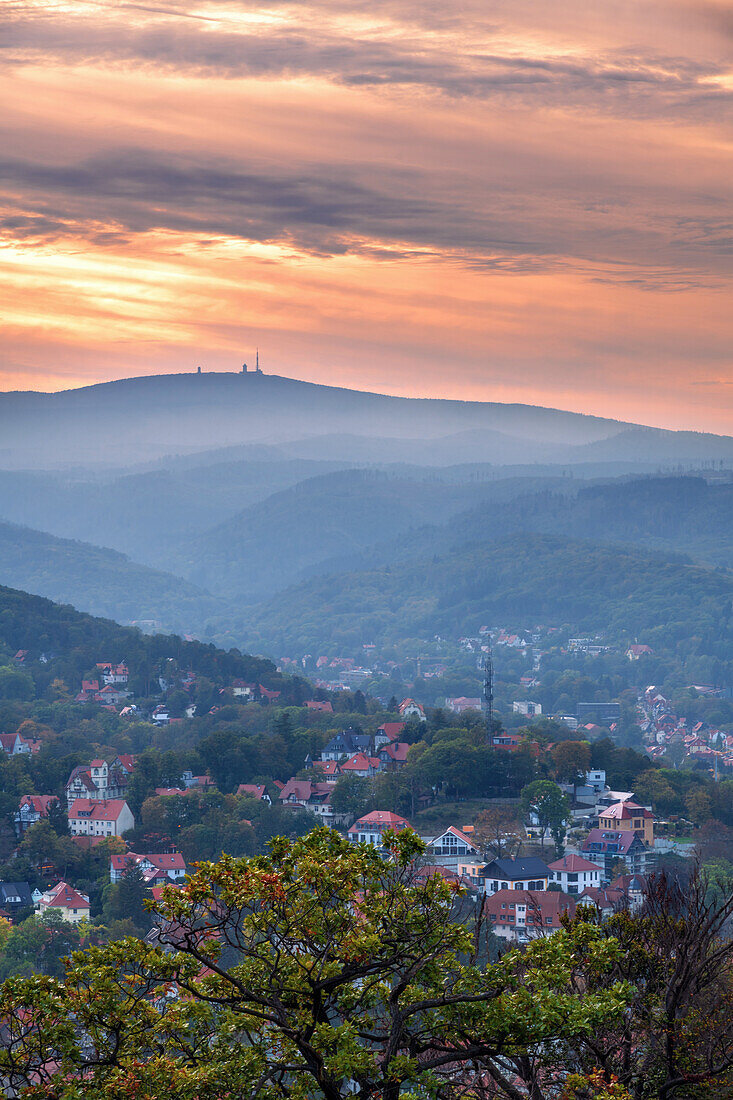  Castle, sunset, autumn, Middle Ages, culture, Wernigerode, Harz, Saxony-Anhalt, Germany, Europe 