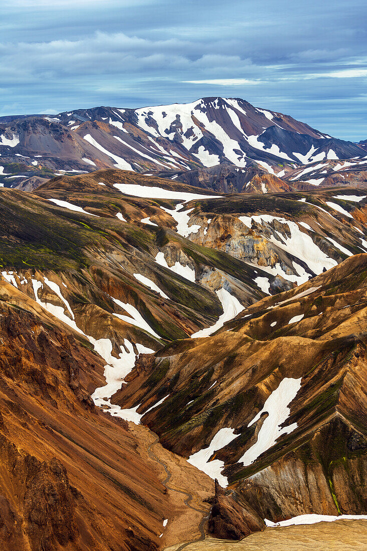 Gipfel, Rhyolithberge, Hochland, Wüste, Vulkanlandschaft, Karg, Berge, Landmannalaugar, Island, Europa