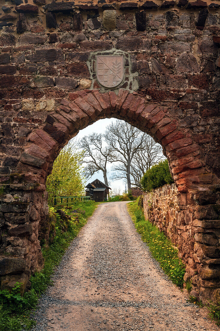  Hohnstein Castle, entrance, gate, Middle Ages, Neustadt, Harz, Thuringia, Germany, Europe 