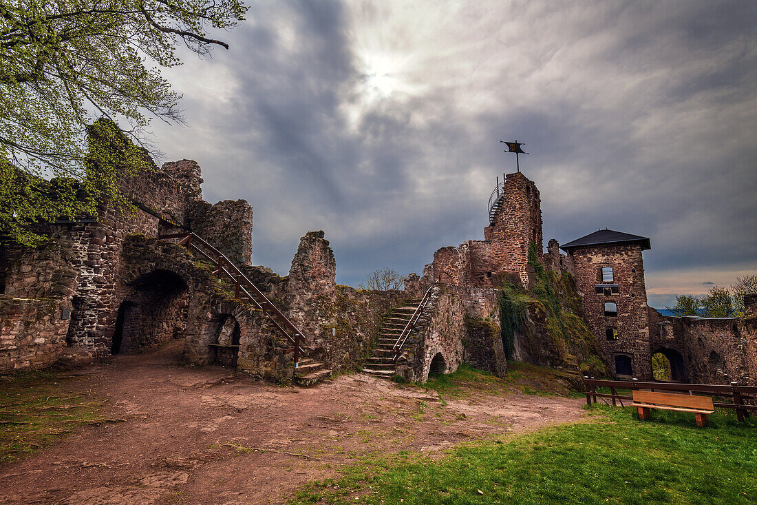  Hohnstein Castle, courtyard, ruin, Middle Ages, Neustadt, Harz, Thuringia, Germany, Europe 