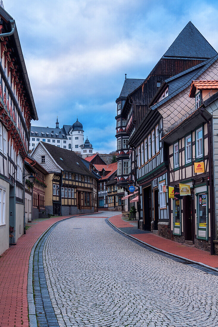  half-timbered house, chapel, castle, Stolberg, Harz, Saxony-Anhalt, Germany, Europe 