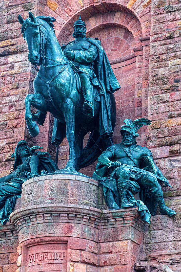  Barbarossa, face, sculpture, Kyffhäuser, monument, Kyffhäuserland, Harz, Thuringia, Germany, Europe 