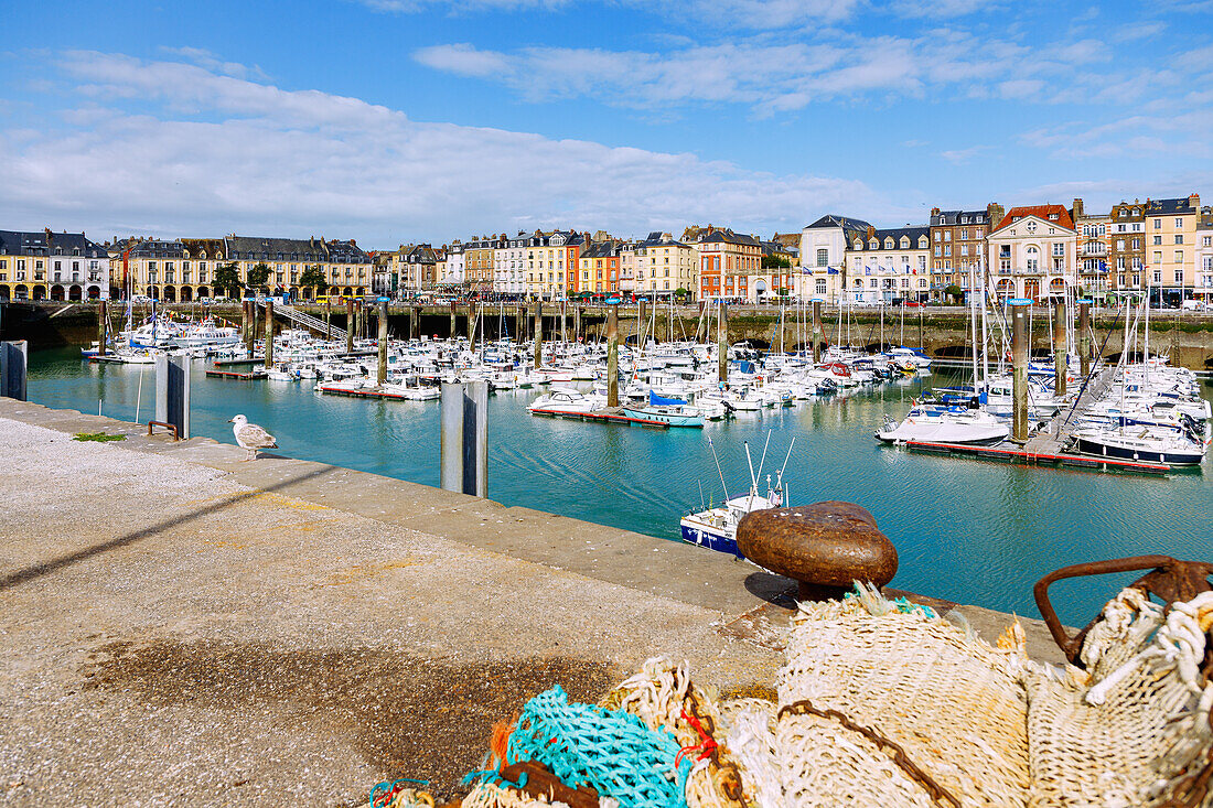  Port Plaisance in Dieppe on the Alabaster Coast (Côte d&#39;Albâtre, Cote d&#39;Albatre) in the Seine-Maritime department in the Normandy region of France 