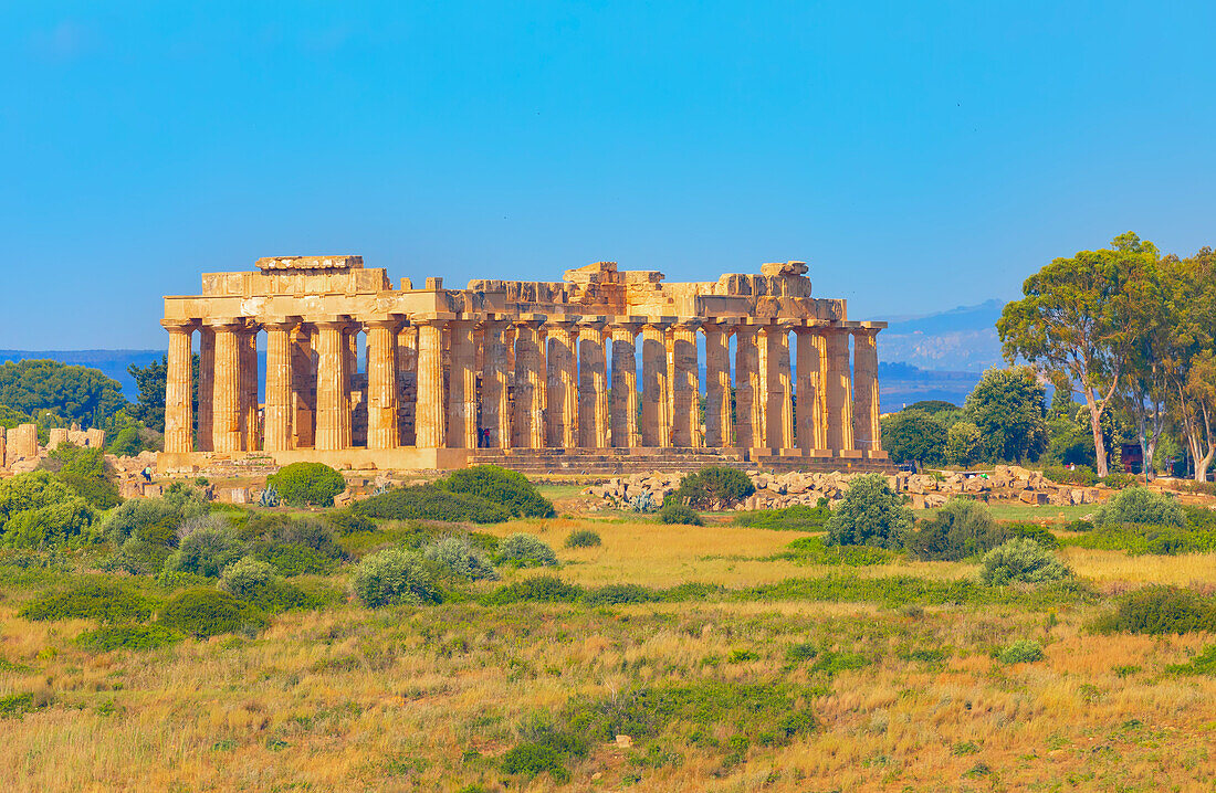  Tempel der Hera oder Tempel E, Archäologischer Park Selinunte, Selinunte, Bezirk Trapani, Sizilien, Italien 