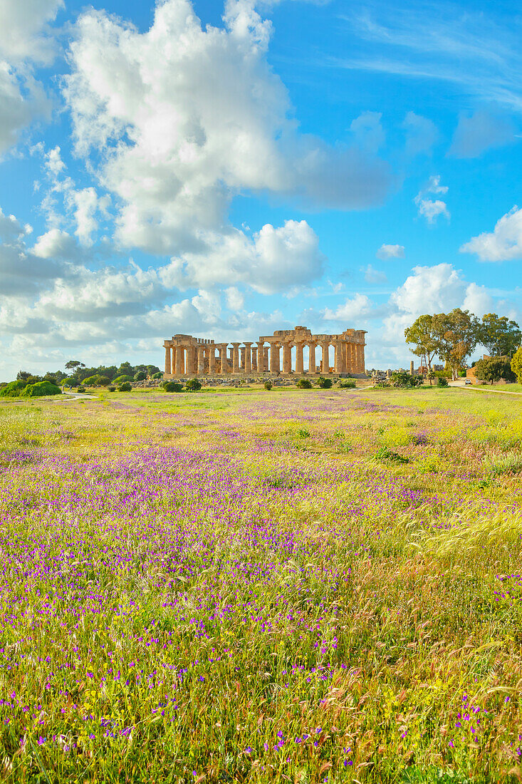  Tempel der Hera oder Tempel E, Archäologischer Park Selinunte, Selinunte, Bezirk Trapani, Sizilien, Italien 