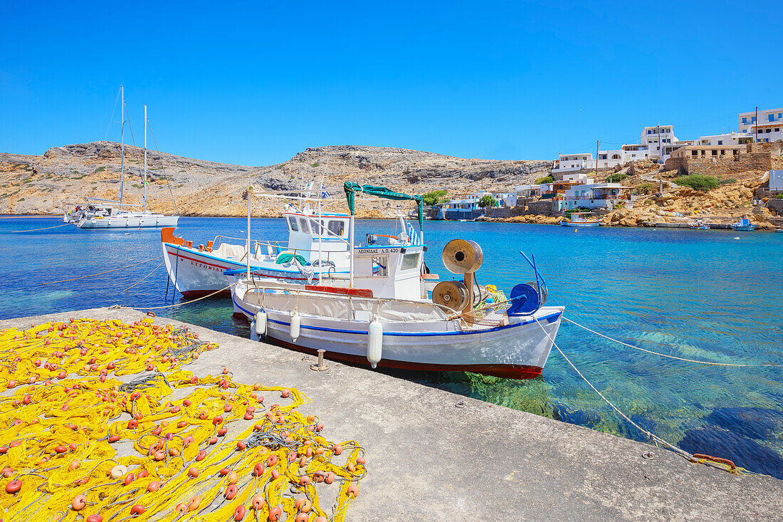 Fischerboote, Heronissos, Insel Sifnos, Kykladen, Griechenland