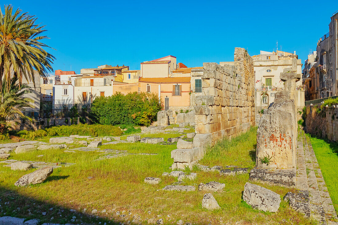 Überreste des Apollontempel, Ortygia, Syrakus, Sizilien, Italien