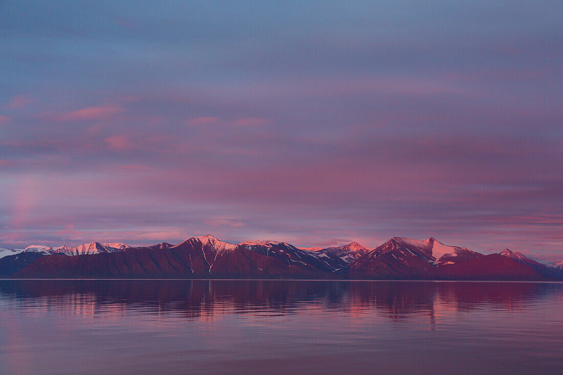  Evening atmosphere in Liefdefjorden, Spitsbergen, Norway 