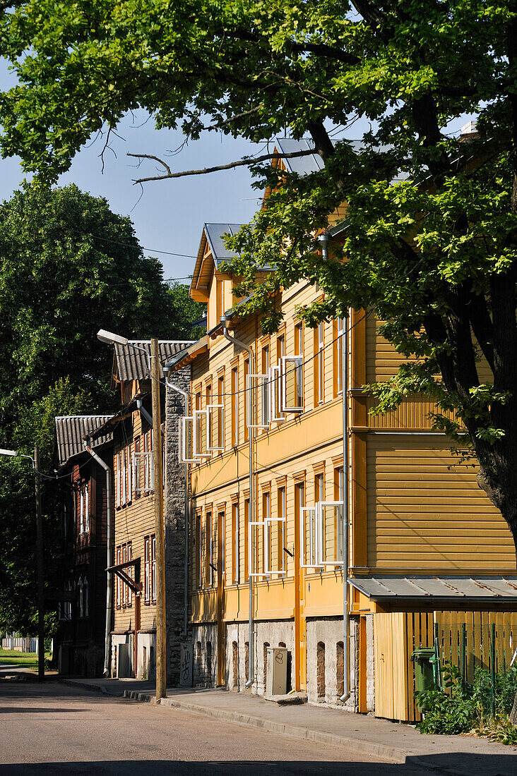 Holzhäuser im Bezirk Kalamaja, Tallinn, Estland, Nordeuropa