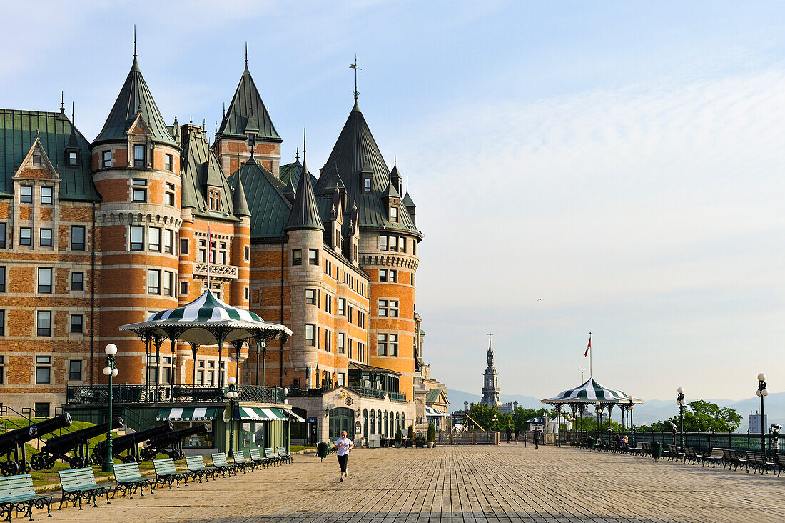 Chateau Frontenac and Dufferin Terrace,Quebec city,Province of Quebec,Canada,North America