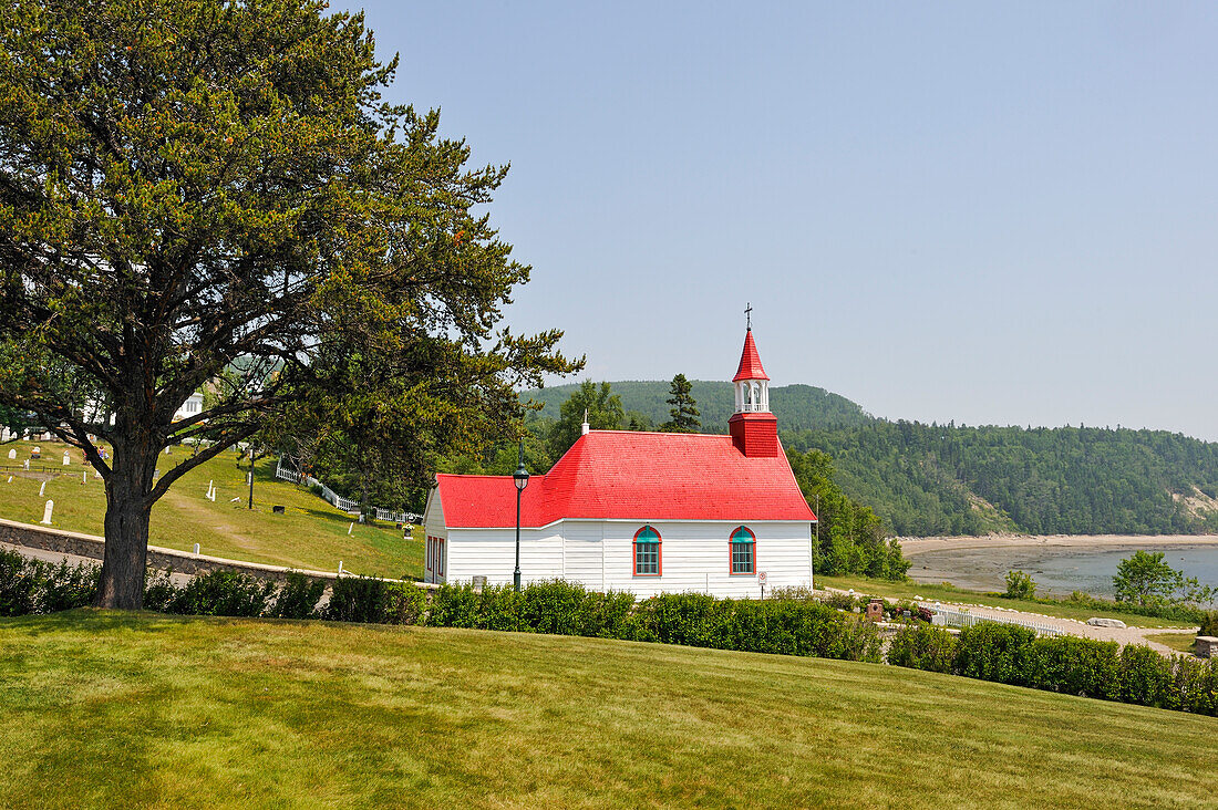 Capel of Tadoussac by Saint Lawrence river,Cote-Nord region,Province of Quebec,Canada,North America