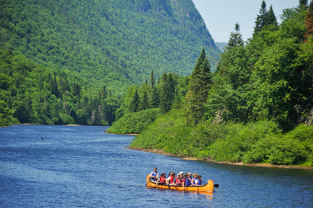 canot on Jacques-Cartier river,Jacques-Cartier National Park,Province of Quebec,Canada,North America