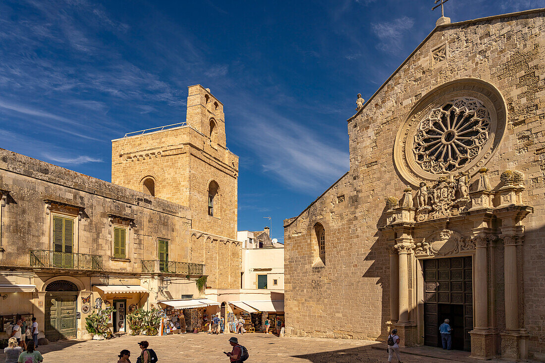  Cathedral of Santa Maria Annunziata and bell tower in Otranto, Apulia, Italy, Europe 