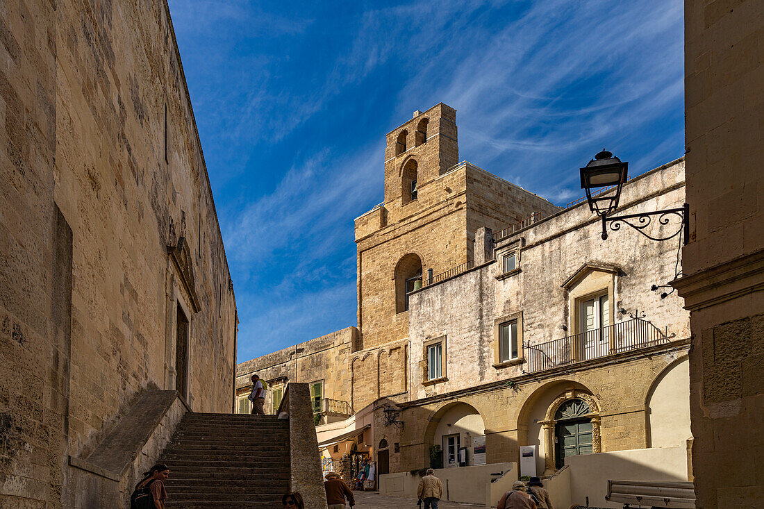  Bell tower of the Cathedral of Santa Maria Annunziata in Otranto, Apulia, Italy, Europe 