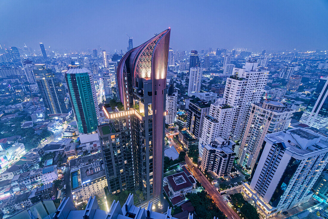 Ausblick von der Octave Rooftop Bar, Marriot Hotel, Bangkok Skyline, Bangkok, Thailand