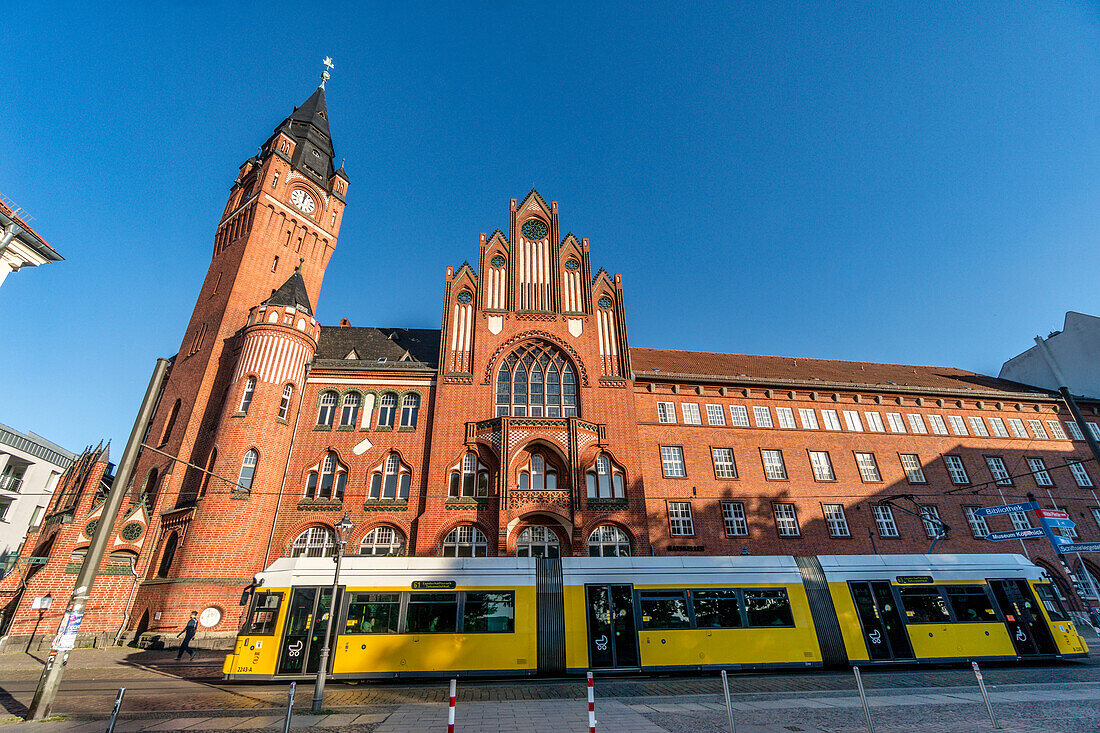  Town Hall, Brick Gothic, Streetcar, Tram, Old Town, Köpenick, Berlin, Germany, Europe 