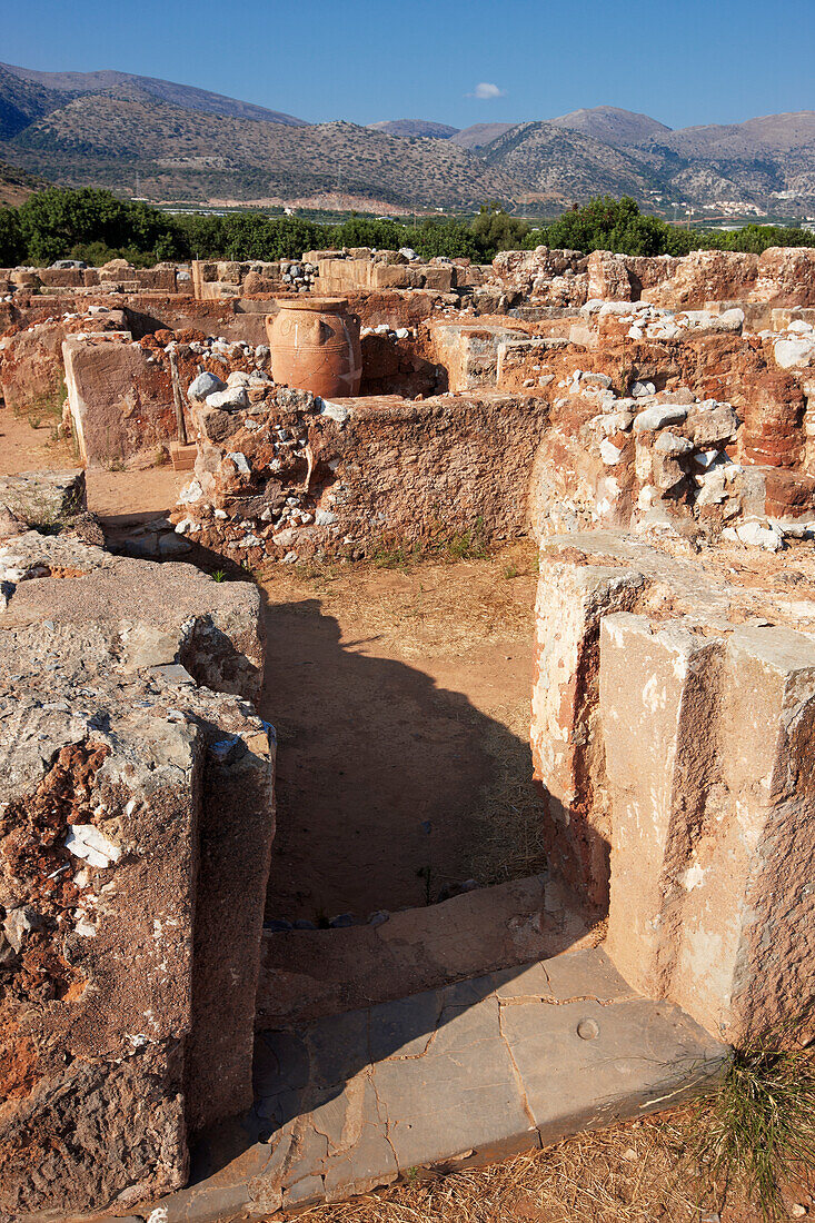 Ruins of the ancient Minoan Palace of Malia. Crete, Greece.