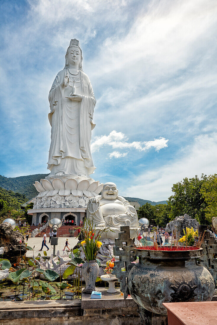 Lady Buddha, a 67 meters tall statue on the Son Tra Peninsula. Da Nang, Vietnam.