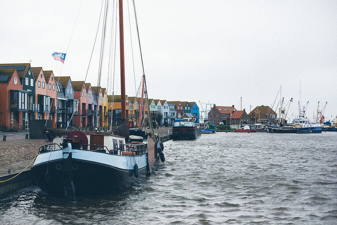 Stavorn, Friesland, The netherlands, Colourful buildings, Harbour, Boats, Dock