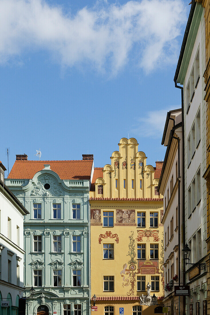  Fassaden, Pilsen, Tschechische Republik 