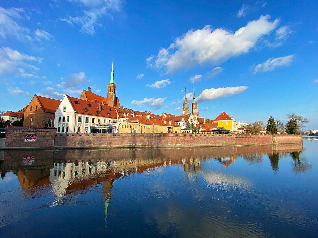 Cathedral Island, Cathedral of Saint John the Baptis, Collegiate Church of the Holy Cross and St. Bartholomew, Cathedral Island, Worclaw, Lower Silesia, Poland