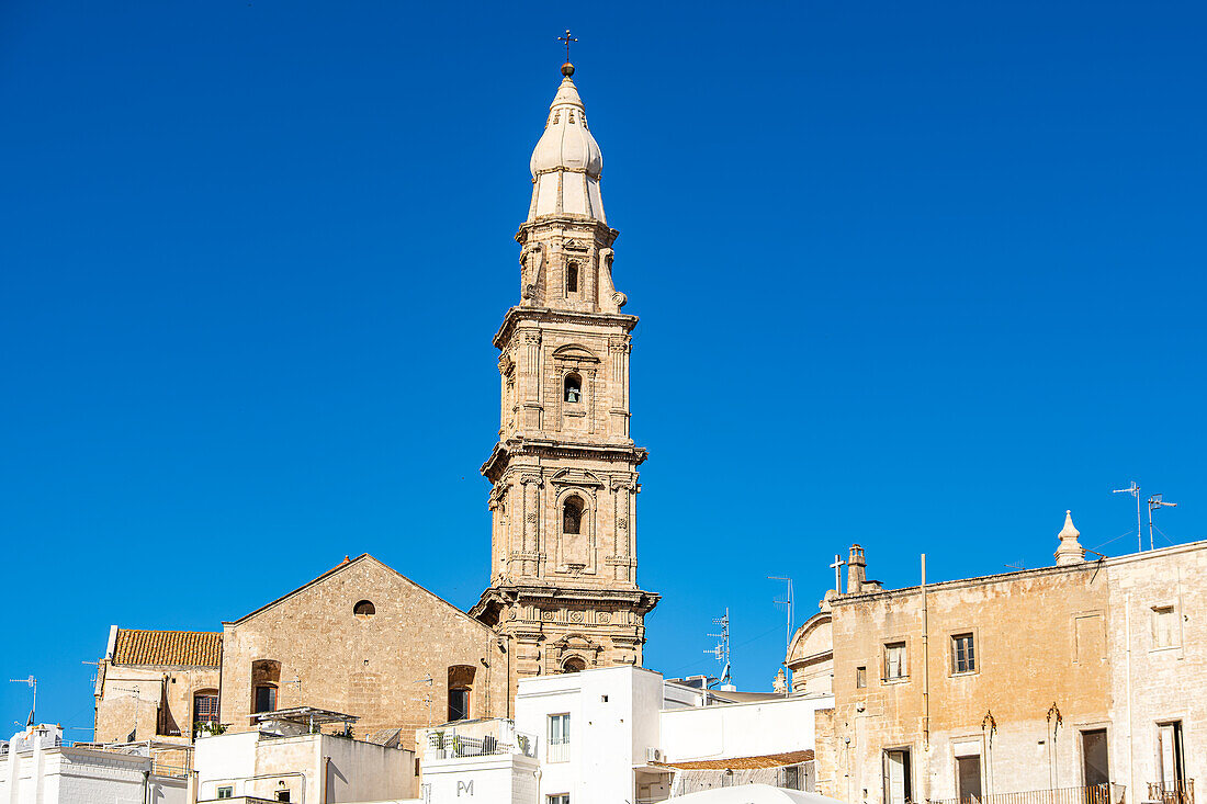 Monopoli Cathedral, otherwise the Basilica of the Madonna della Madia or Santa Maria della Madia (Italian: Duomo di Monopoli; Basilica Concattedrale di Maria Santissima della Madia) in Monopoli, Puglia, Italy.