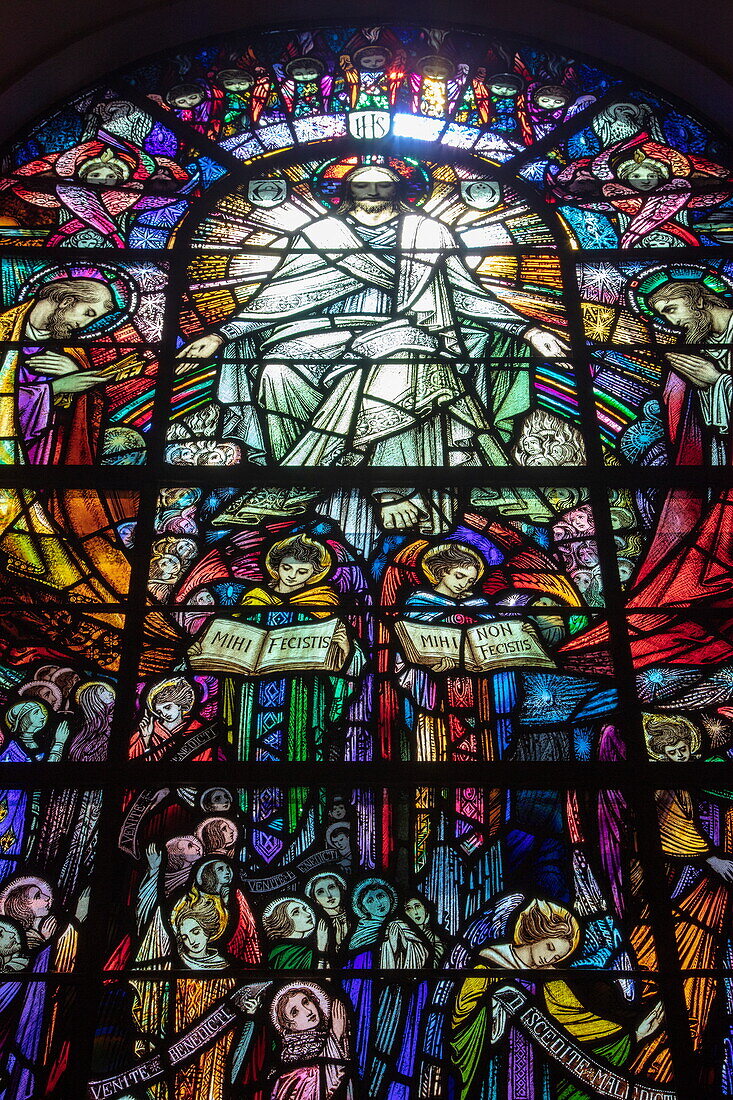  Stained glass window inside the Church of Saints Peter and Paul, Athlone, County Westmeath, Ireland, Europe 