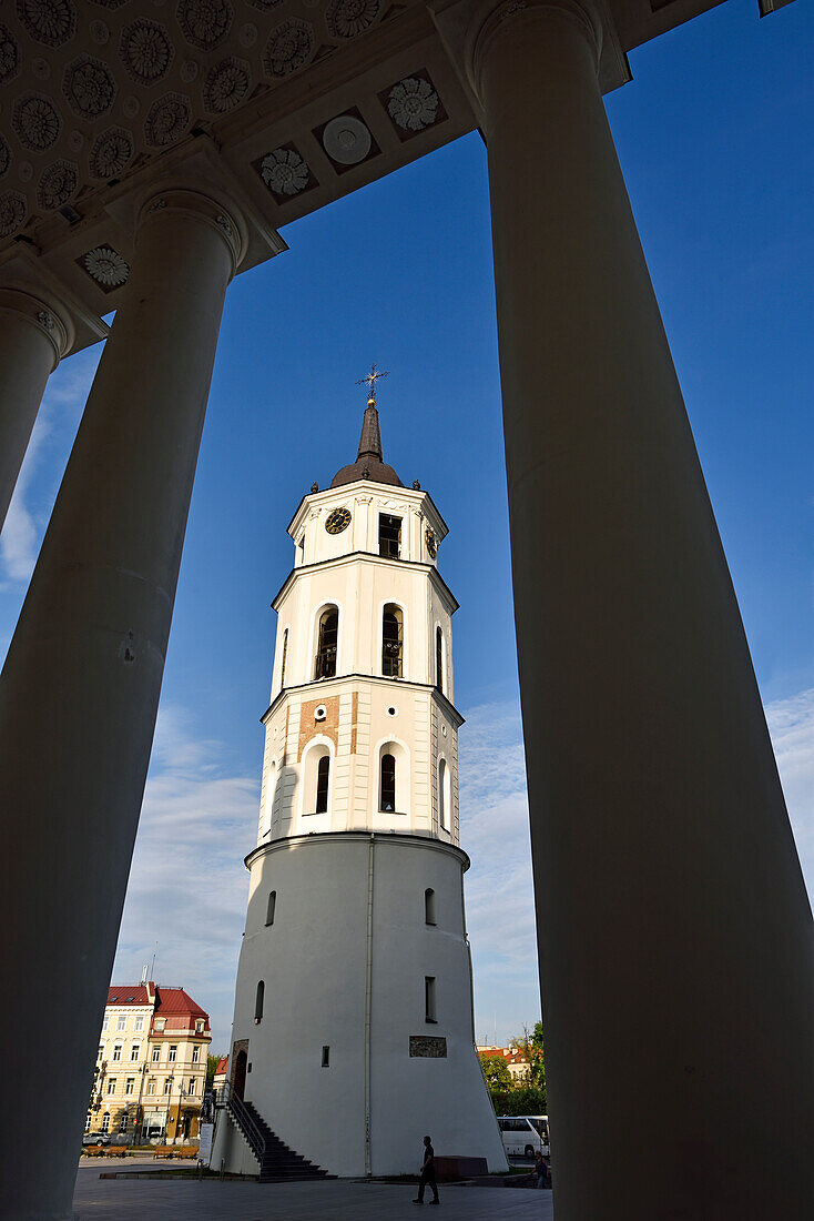 Bell tower of the Cathedral of Vilnius, Lithuania, Europe