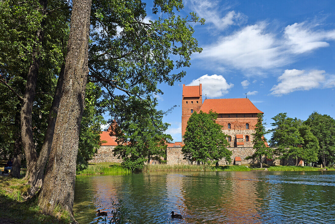  Burg Trakai auf einer Insel im See Galve, Litauen, Europa 