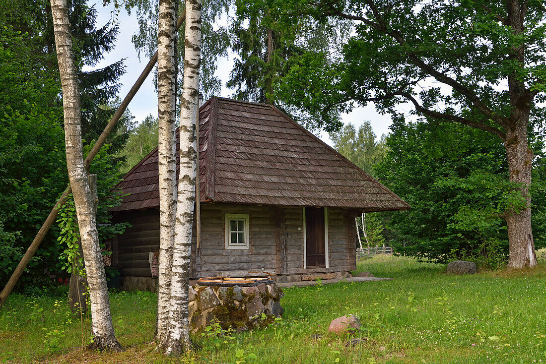 traditional sauna on the homestead of Miskiniskes rural accommodations, Aukstaitija National Park, Lithuania, Europe