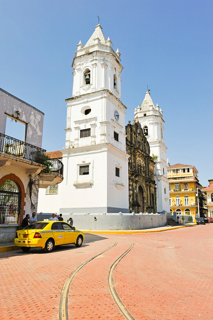 Cathedral on the Plaza de la Independencia,Casco Antiguo the historic district of Panama City,Republic of Panama,Central America