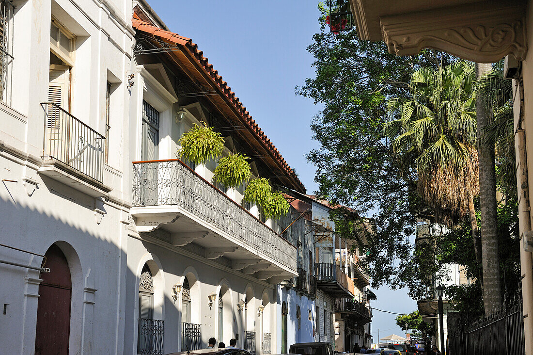 typical house in Casco Antiguo the historic district of Panama City,Republic of Panama,Central America