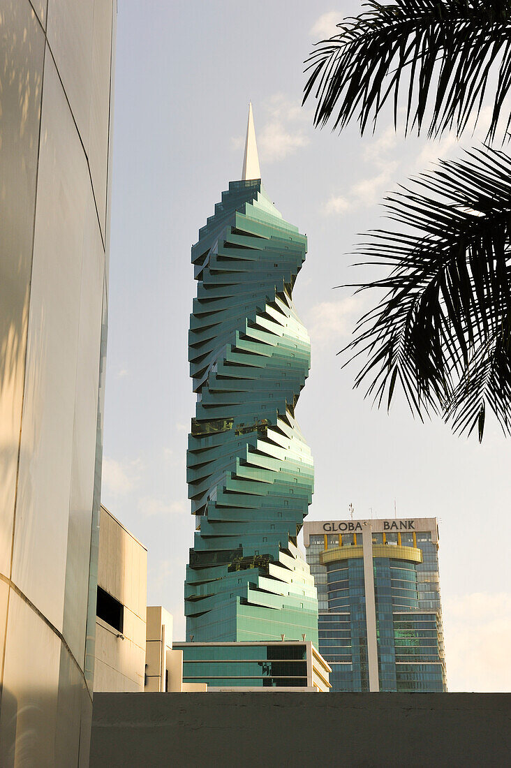 remarkable  helical tower named Revolution Tower and also called El Tornillo,designed by Pinzon Lozano,Panama City,Republic of Panama,Central America